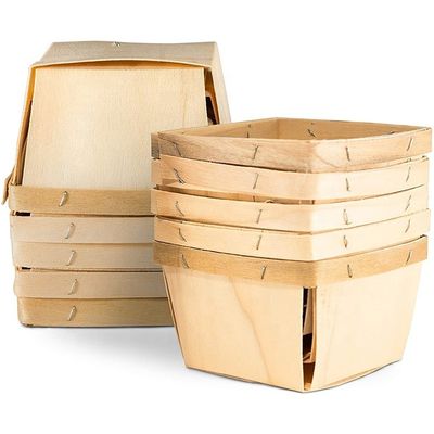 Scatola di legno di rivestimento artigianale artigianale 4x4 pollici per la raccolta di frutta e bacche