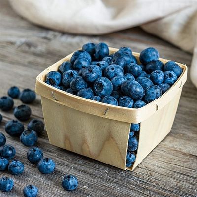 Colore di legno di betulla o pioppo 4 x 4 pollici Pint Frutta Cesti per decorazioni di festa