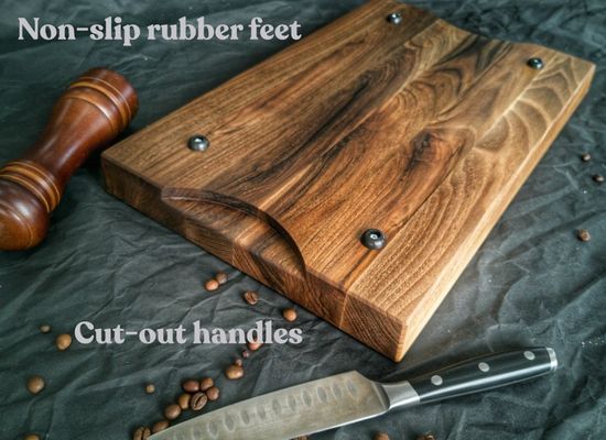 Logo personalizzato accettabile 1.75 spessore grande tavola da taglio di noce con scanalatura di succo