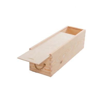 Imballaggio di scatole di vino non finite personalizzate con scatola regalo in legno di pino stampata con vetro di seta