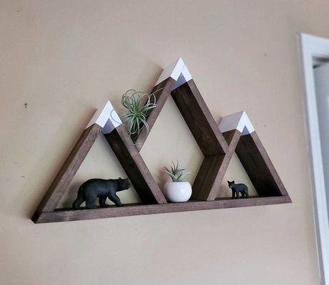 Ripiani galleggianti in legno personalizzati 25x14x4 pollici per ripiani di montagna in legno fatti a mano