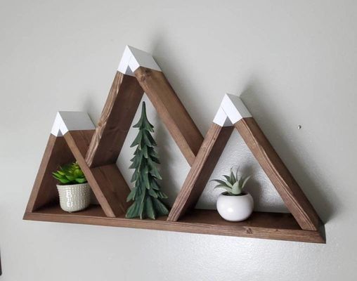 Ripiani galleggianti in legno personalizzati 25x14x4 pollici per ripiani di montagna in legno fatti a mano