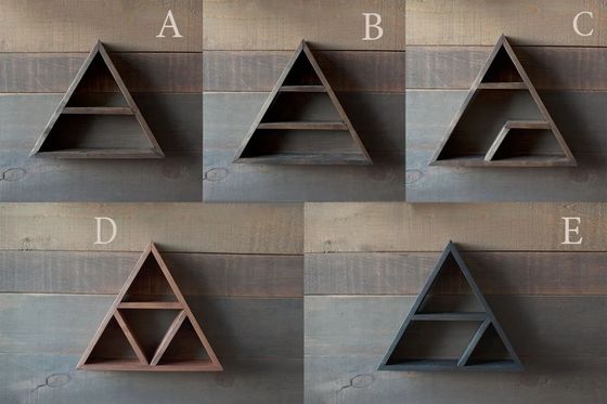 Arredamento per soggiorno in legno a mano montato su parete ripiano triangolare galleggiante 16&quot; o 18&quot; X3.2&quot; Design moderno