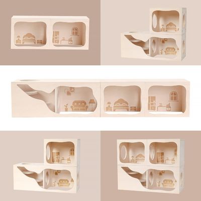 Casa di legno traspirante per piccoli animali Camera personalizzabile per nascondersi ed esplorare