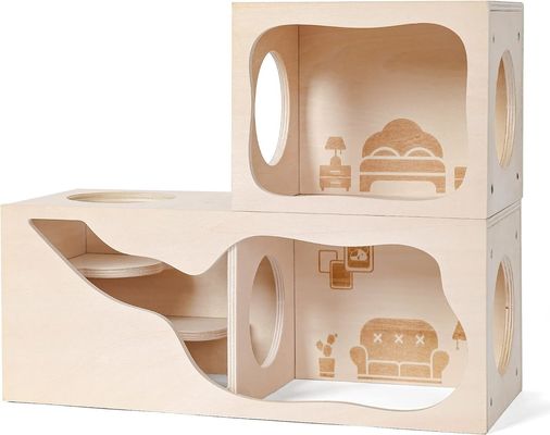 Casa di legno traspirante per piccoli animali Camera personalizzabile per nascondersi ed esplorare