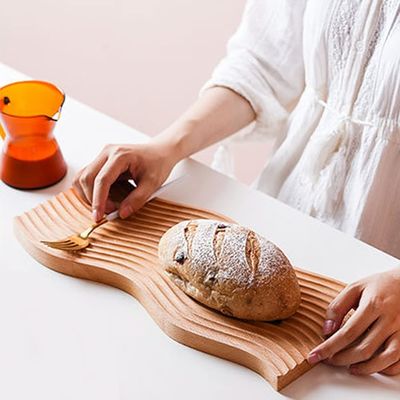 Tavolo in legno a forma d'onda Tavolo da colazione per la cucina 40.5x18.5x2cm Logo personalizzato