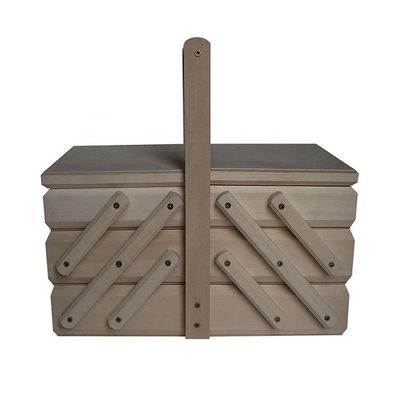 Organizzatore di kit di cucitura per tutte le stagioni con colore naturale e kit di attrezzi per la stampa in scatola di legno