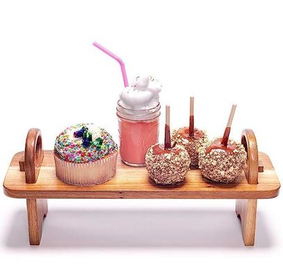 Contemporaneo piatto di legno alzato per la decorazione domestica