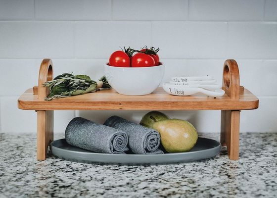 Contemporaneo piatto di legno alzato per la decorazione domestica