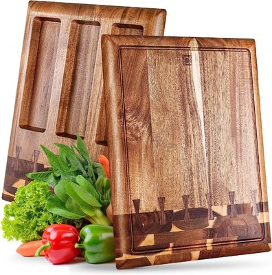 Tavola da taglio di legno ecologica con scanalatura integrata e contenitori rimovibili