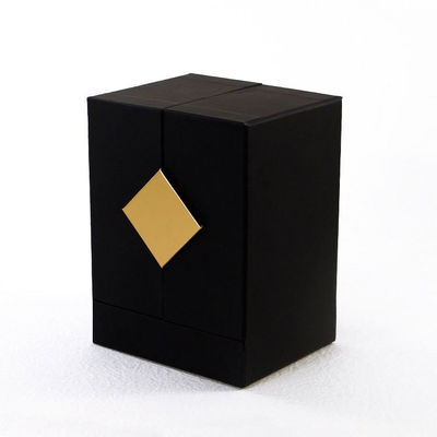 Imballaggio quadrato per profumi di olio essenziale con logo e disegno con timbro in oro personalizzato