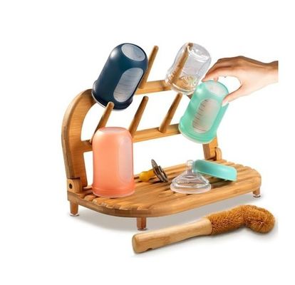 Migliora la tua esperienza di asciugatura con il nostro scaffale di asciugatura per bottiglie di bambù per bambini