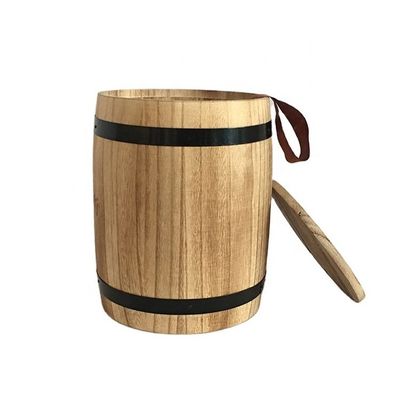 Barile di caffè di legno a colori semplici per la vendita all'ingrosso D15 x H18.8cm Disegno di stampa bruciata
