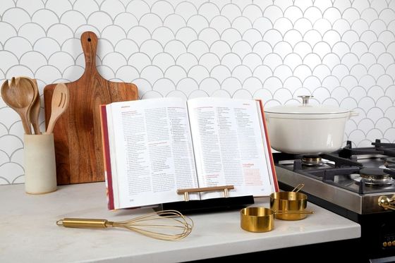 Campione gratuito Libro di ricette pieghevole Stand per la cucina Contatore triangolo portapagine