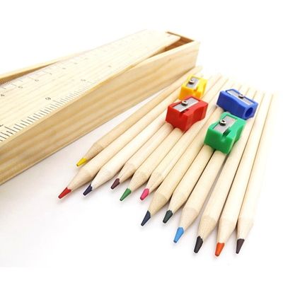 Casella per matite in legno polifunzionale con struttura in legno e materiale solido