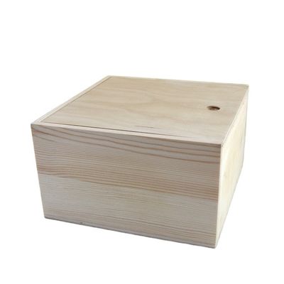 Cassa di legno non finita di peso leggero grande con coperchio a diapositiva di colore naturale Legno compensato di tipo legno