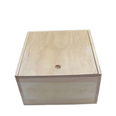 Cassa di legno non finita di peso leggero grande con coperchio a diapositiva di colore naturale Legno compensato di tipo legno