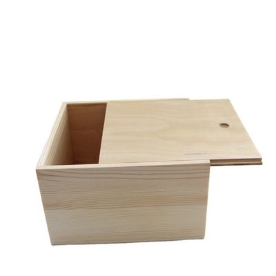 Cassa di legno non finita di peso leggero grande con coperchio a diapositiva di colore naturale Legno compensato di tipo legno