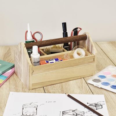 Ordine personalizzato accettato Scatola per attrezzi artigianali con legno di pino/bamboo