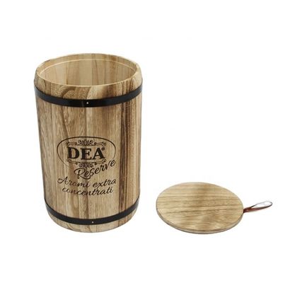 18x18x27cm Logo personalizzato Imballaggio in botte di legno in stile vintage fatto a mano grande paulownia