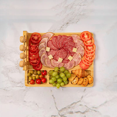 Tavola di taglio per formaggio a base di legno nero a sfera