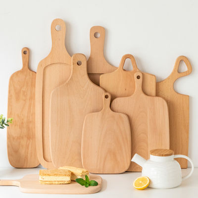 Mini Tavolo di taglio di legno di acacia con circolo di cibo di legno e portacoltelli