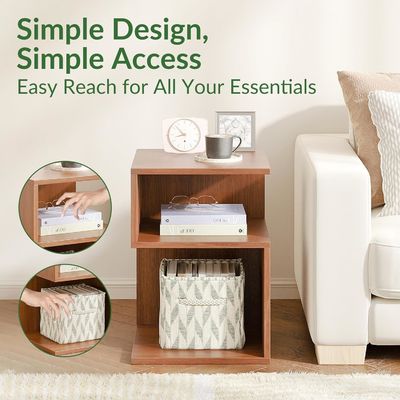 Piccoli spazi Arredamento per camera da letto Minimalista 3 Livello Tavolo di fine con deposito aperto Tavolo a letto