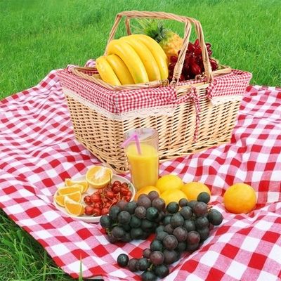 Vento rurale Cubo tessuto a mano Vicker giardino Picnic Cesto di stoccaggio con maniglia 30x20x15cm Stoccato