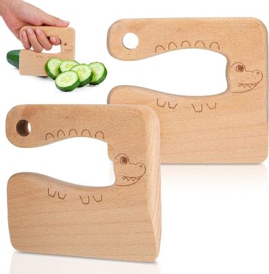 OEM coltello in legno per bambini per cucinare pesce carino a forma di dinosauro cucina giocattolo tagliatore di verdura