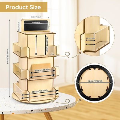 Materie di vetro di legno Rack per cartoline di legno con piccolo cartellone personalizzato