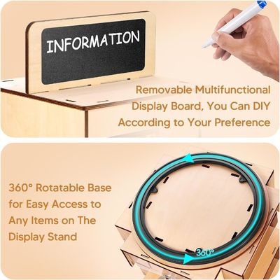 Materie di vetro di legno Rack per cartoline di legno con piccolo cartellone personalizzato