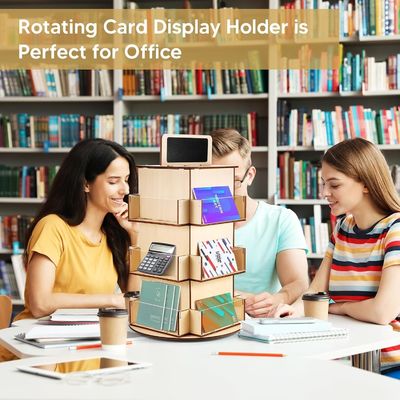 Materie di vetro di legno Rack per cartoline di legno con piccolo cartellone personalizzato