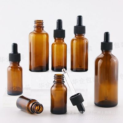 5 ml 10 ml 15 ml 20 ml 30 ml 50 ml 100 ml Bottiglia gocciolante in vetro ambra con vaso di vetro per alimenti