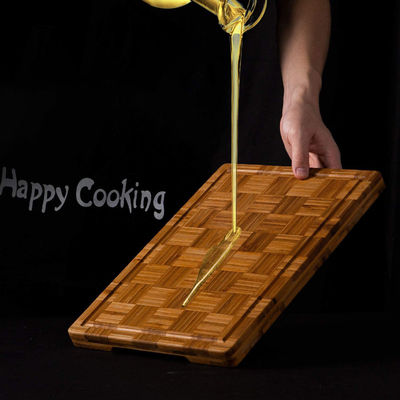 Tavola da taglio di acciaio per cucina professionale di bambù e legno d'olivo con contenitori