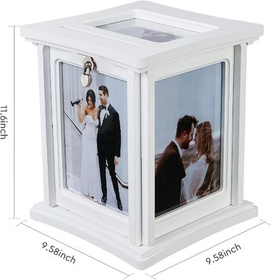 Ricevimento di nozze Eucalyptus DIY Envelope Scatola di legno con lucchetto campione gratuito