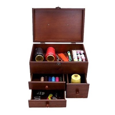 Non supporto Selezione di spazio della stanza Scatola di cucitura in legno per lo stoccaggio organizzato