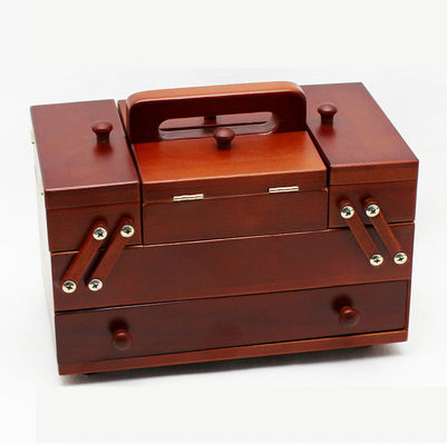 Set di cucitura personalizzato con scatola di cucitura in legno di pino colore di legno Selezione dello spazio