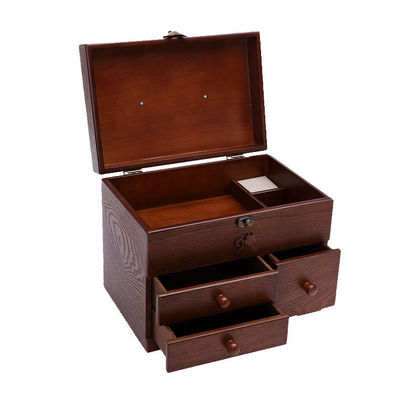 Set di cucitura personalizzato con scatola di cucitura in legno di pino colore di legno Selezione dello spazio