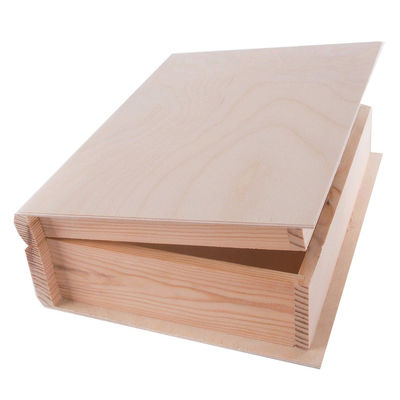 Scatola a forma di libro a colori di legno di pino personalizzata per fancy artigianato regalo in legno incompiuto