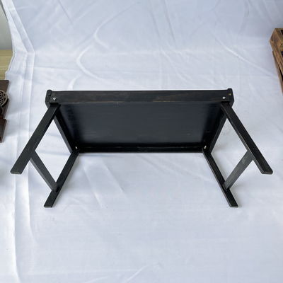 Stampa a tela di seta colazione naturale vassoio da letto in legno con gambe pieghevoli Servizio cucina