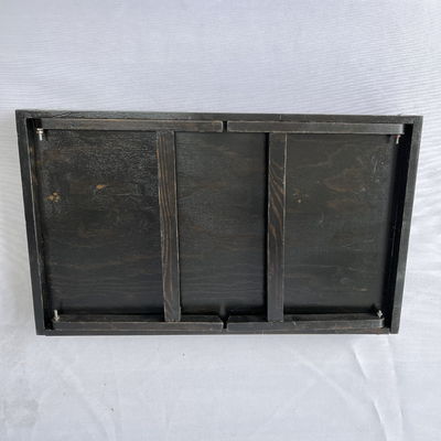 Stampa a tela di seta colazione naturale vassoio da letto in legno con gambe pieghevoli Servizio cucina