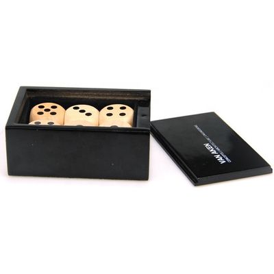 Scatola di imballaggio a base di dadi di legno nero per 9x6,7x3,8 cm