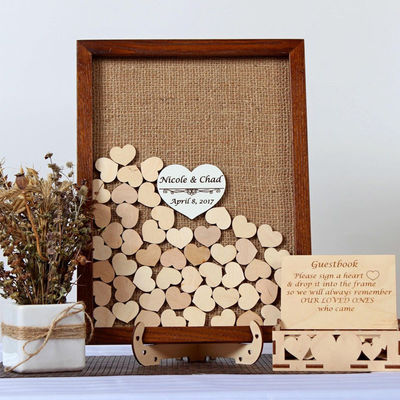 Decorazione matrimoniale Prop Personalizza taglia telaio in legno con libro degli ospiti unico segno Drop Top