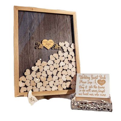 Decorazione matrimoniale Prop Personalizza taglia telaio in legno con libro degli ospiti unico segno Drop Top