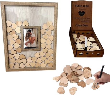 Legno e vetro Decorazione romantica di matrimonio Custom Drop Top Frame con inserto foto grande