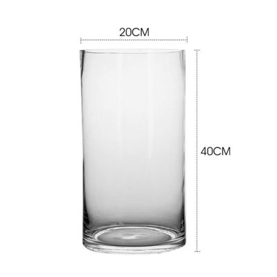 Vaso da tavolo di design minimalista per vetro trasparente Vaso a fiori a cilindro in stile nordico