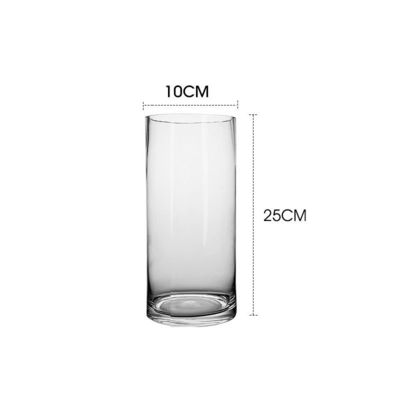 Vaso da tavolo di design minimalista per vetro trasparente Vaso a fiori a cilindro in stile nordico