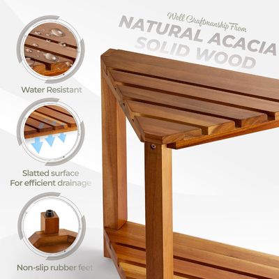 Mobili da soggiorno Banchi da doccia per angolo in legno Sedie e panchine con scaffale di stoccaggio