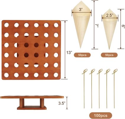 Tenitore di coni di gelato in legno in colore semplice per camion alimentari o eventi di catering