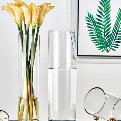 Stile di design contemporaneo Elegante Vaso di vetro rotondo trasparente per la decorazione domestica
